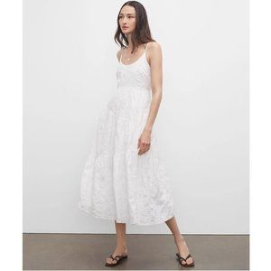 NWT $269 Club Monaco Blanc De Blanc/White/Ivory Travelling Tiers Maxi Dress 12